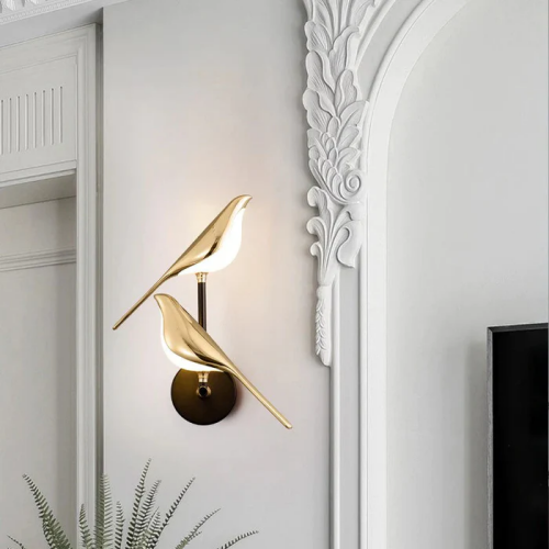 Modern Led Golden Bird Hallway Wall Light