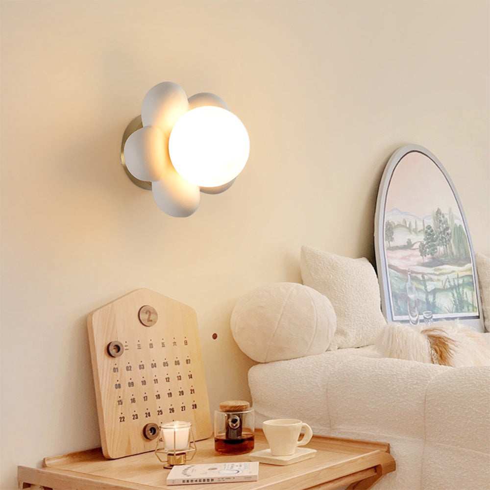 Simple Warm Flower Bedside Wall Lamp