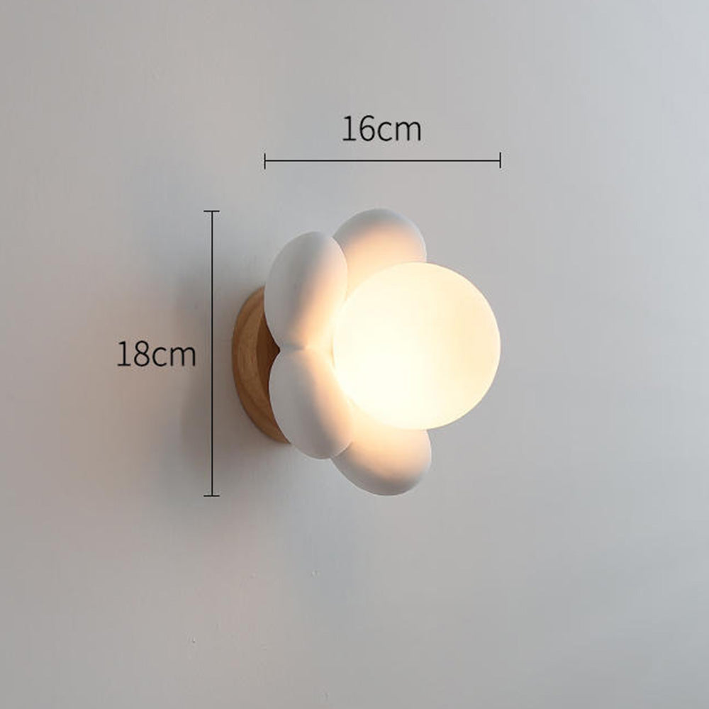 Simple Warm Flower Bedside Wall Lamp