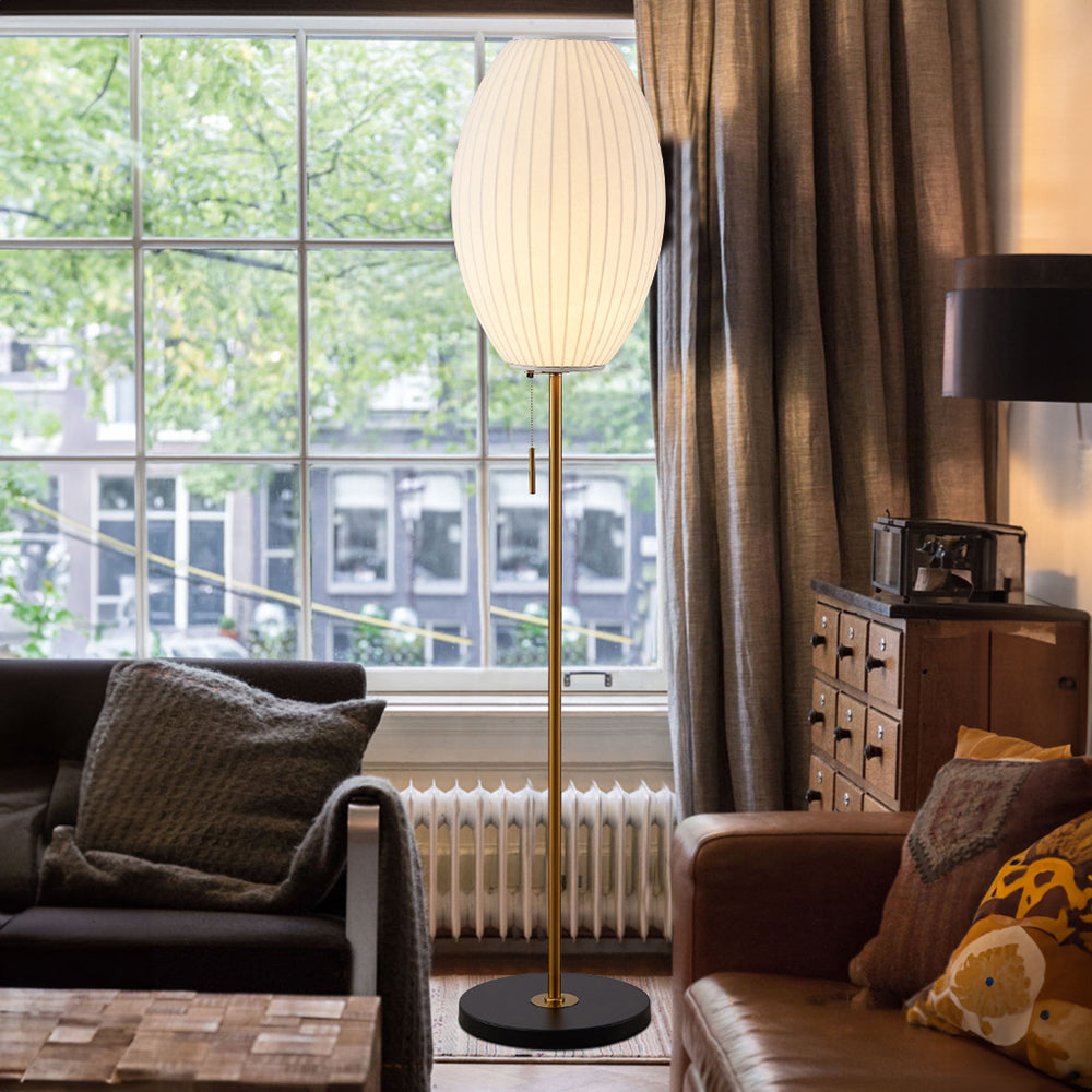 Classic Silk White Floor Lamp For Living Room