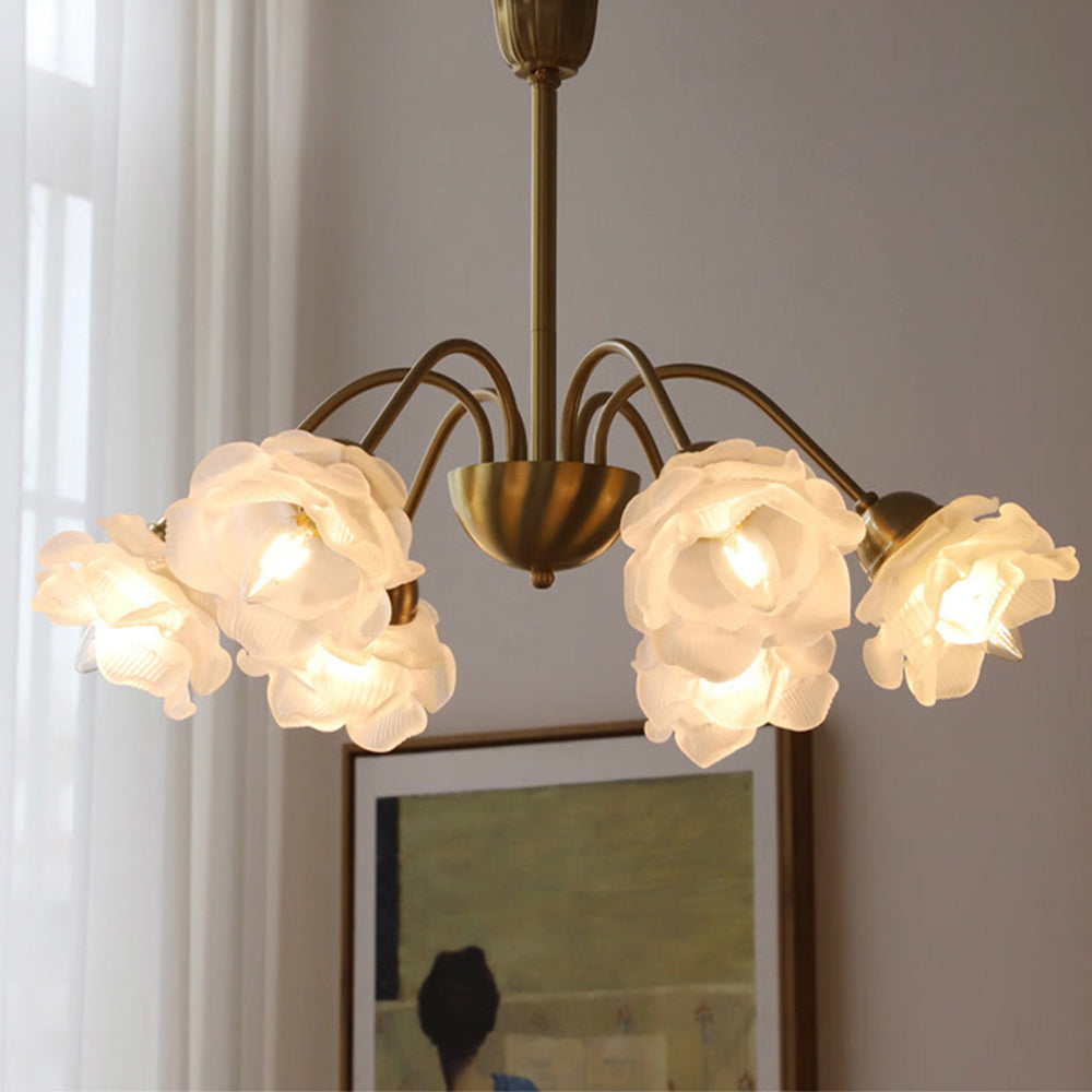 Modern French Retro Copper White Chandelier