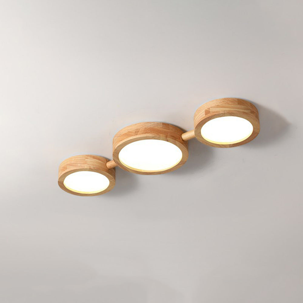 Multi-Heads Wood Retro LED Ceiling Light