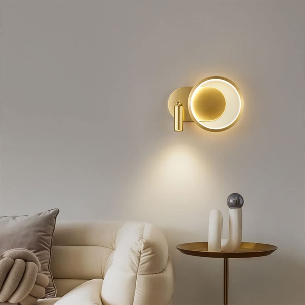 360° Rotation Downlight Round LED Wall Sconces -Lampsmodern