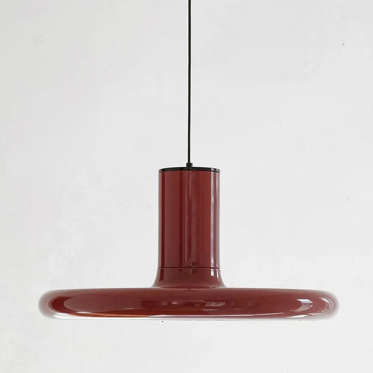 Modern Simple Red Metal Saucer Pendant Light