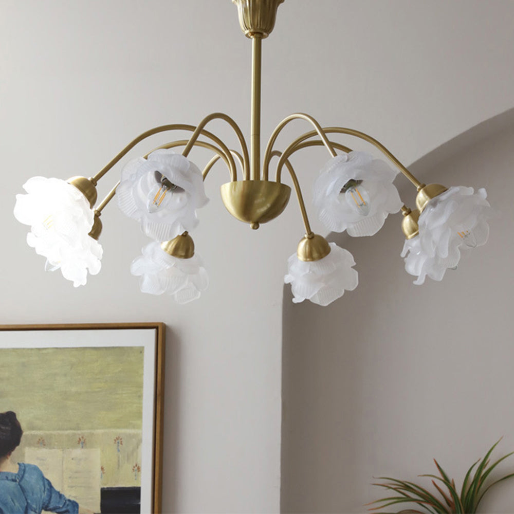 Modern French Retro Copper White Chandelier