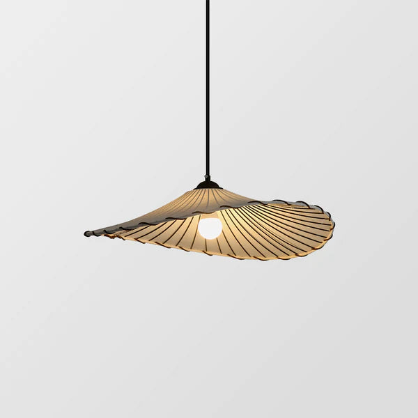 Vintage Lotus Leaf Fabric Pendant Light