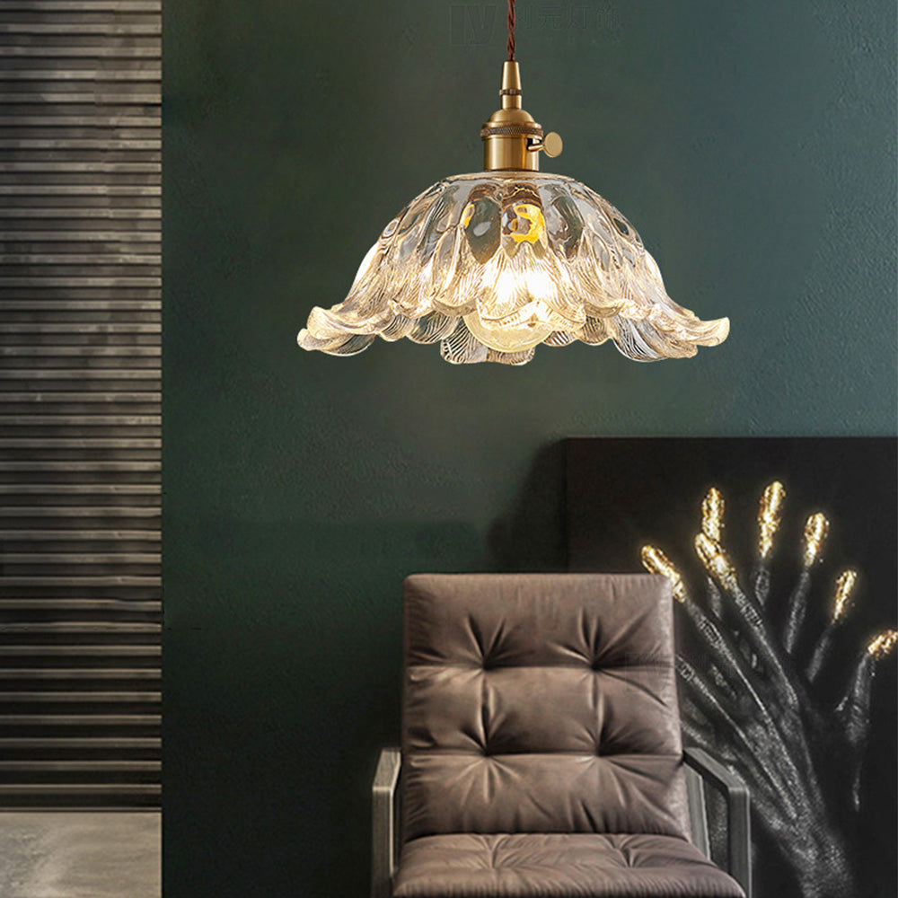 Creative Flower Clear Glass Pendant Light
