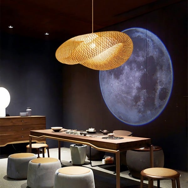 Modern Bamboo Kitchen Island Pendant Light