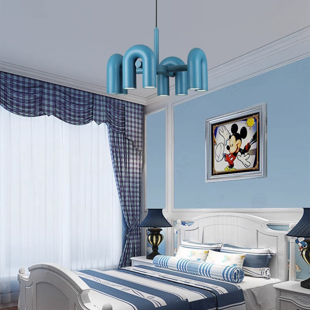 Morandi Creative Pipe Shaped LED Chandelier