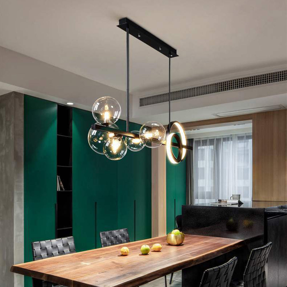 Scandinavian Long Bubble LED Metal Chandelier