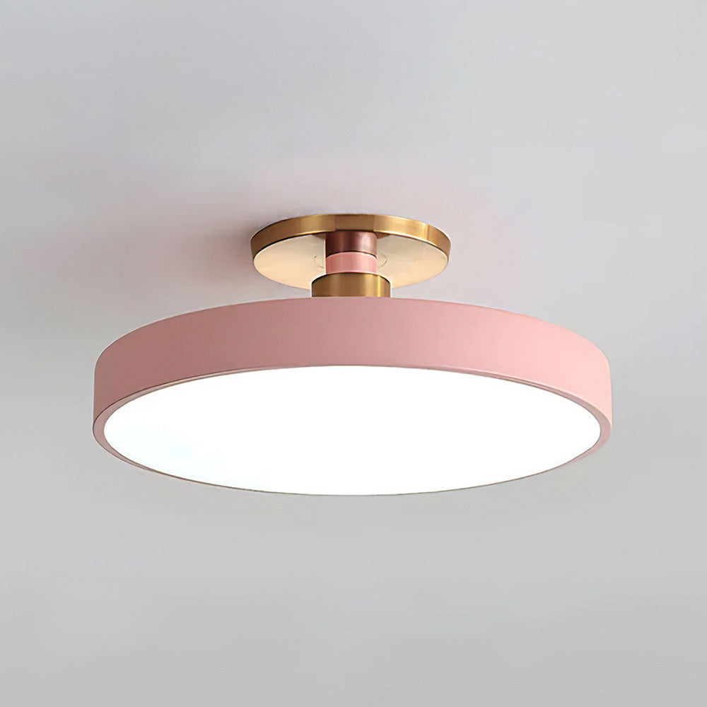 Modern Macaron LED Dimmable Semi Flush Mount Ceiling Light