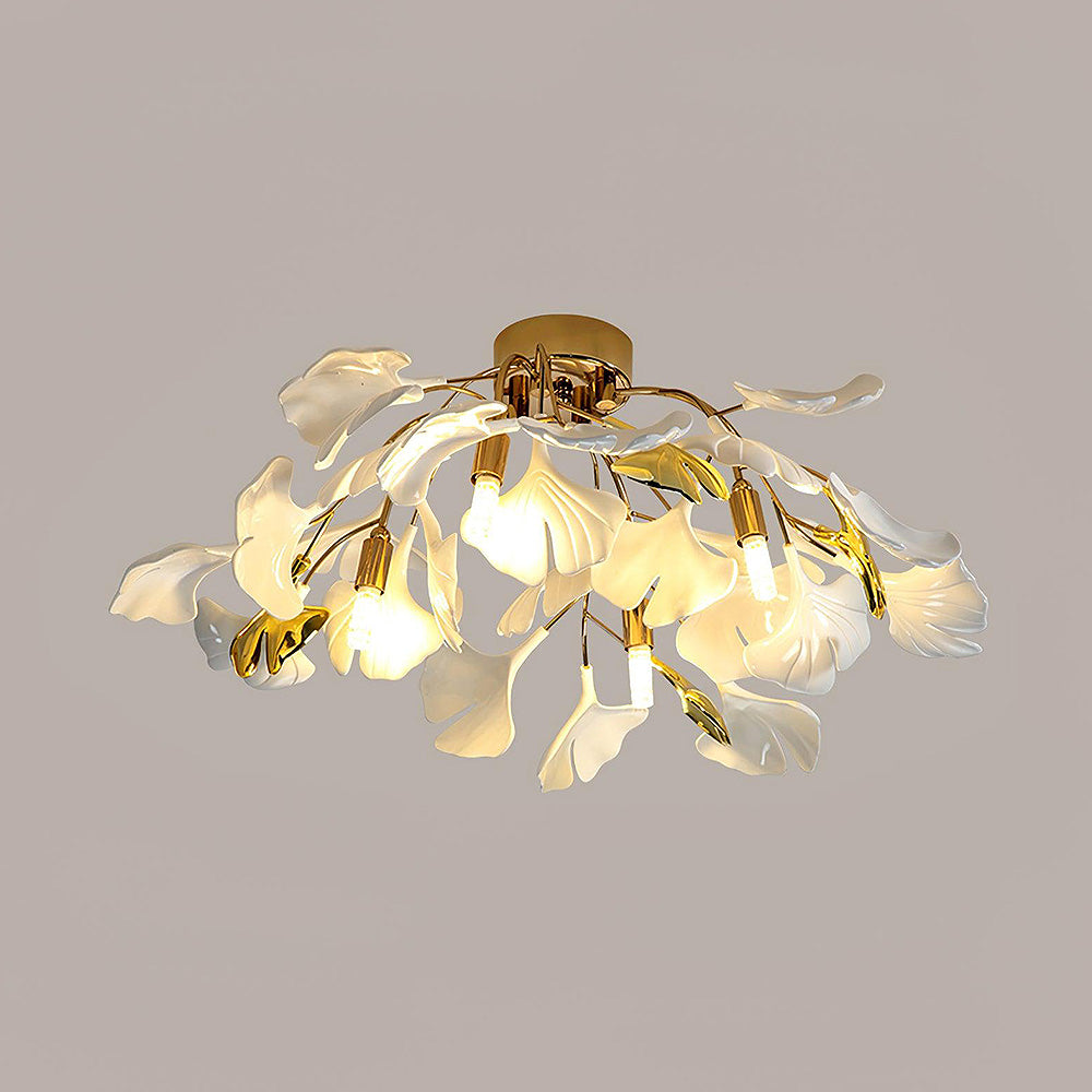 Modern Flower Petal White Ceiling Lamp