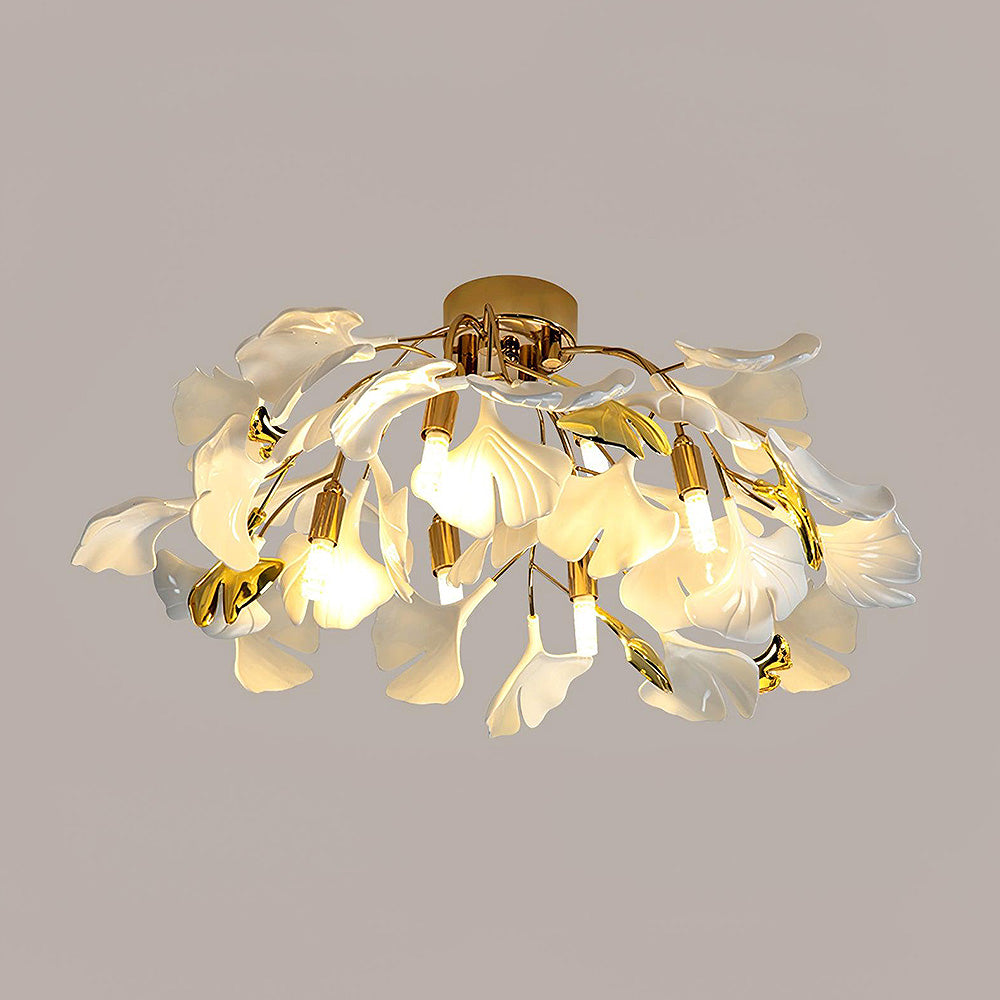 Modern Flower Petal White Ceiling Lamp
