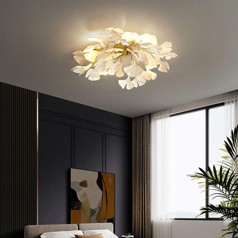 Modern Flower Petal White Ceiling Lamp
