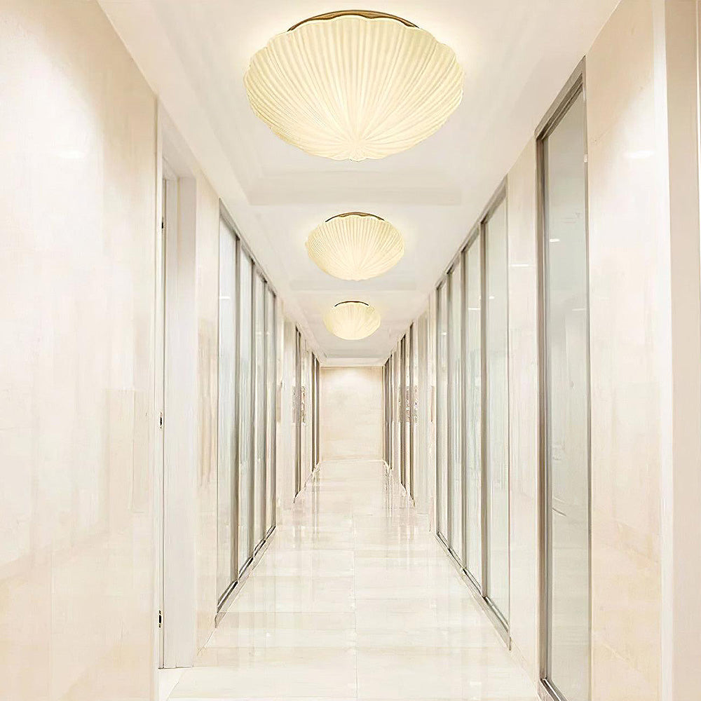 Vintage Cream White Seashell Ceiling Lamp