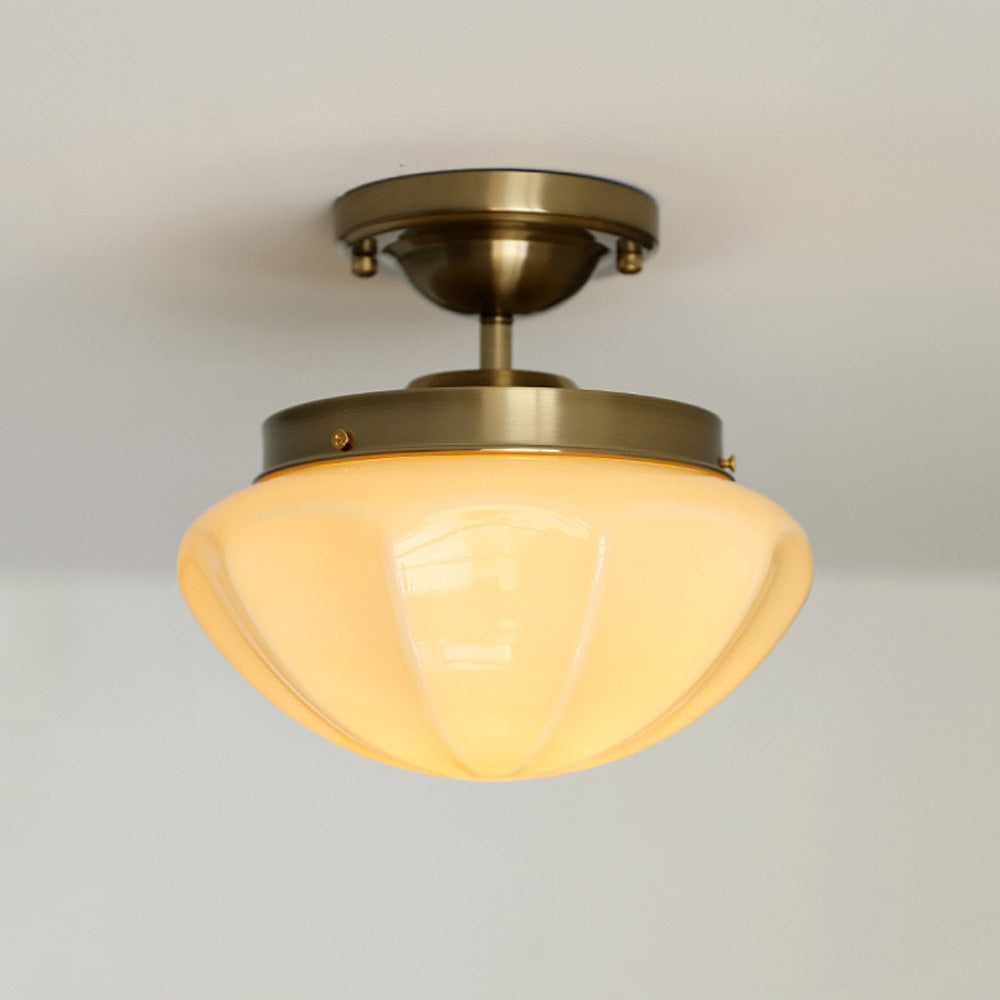 Retro Simple Milky White Hallway Ceiling Light