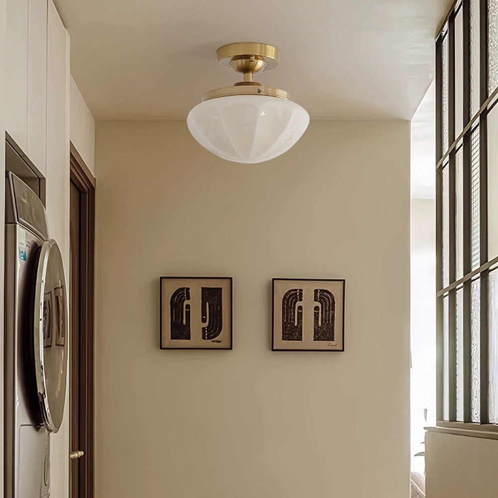 Retro Simple Milky White Hallway Ceiling Light
