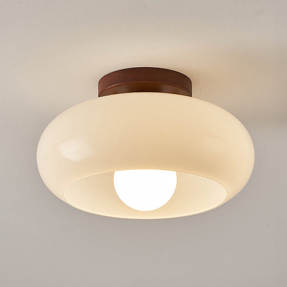 Retro White Hallway Glass Ceiling Light -Lampsmodern