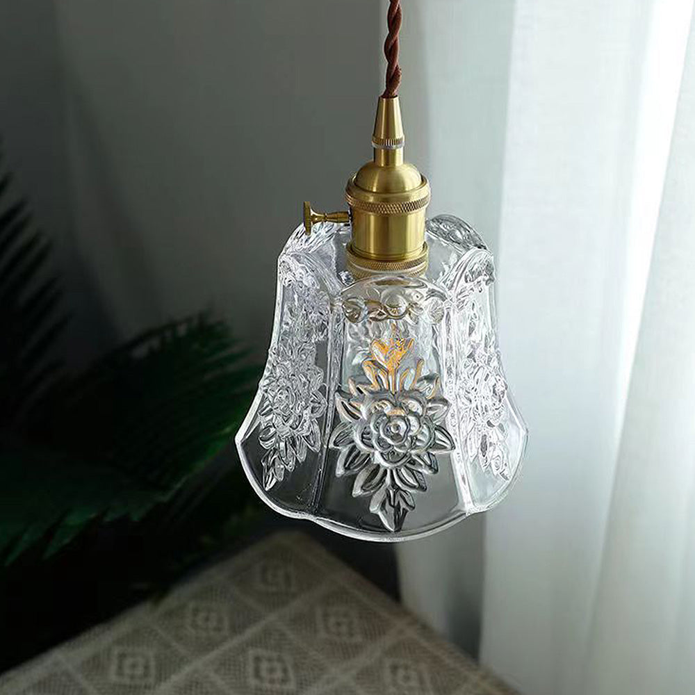 Vintage Mini Glass Clear Pendant Light