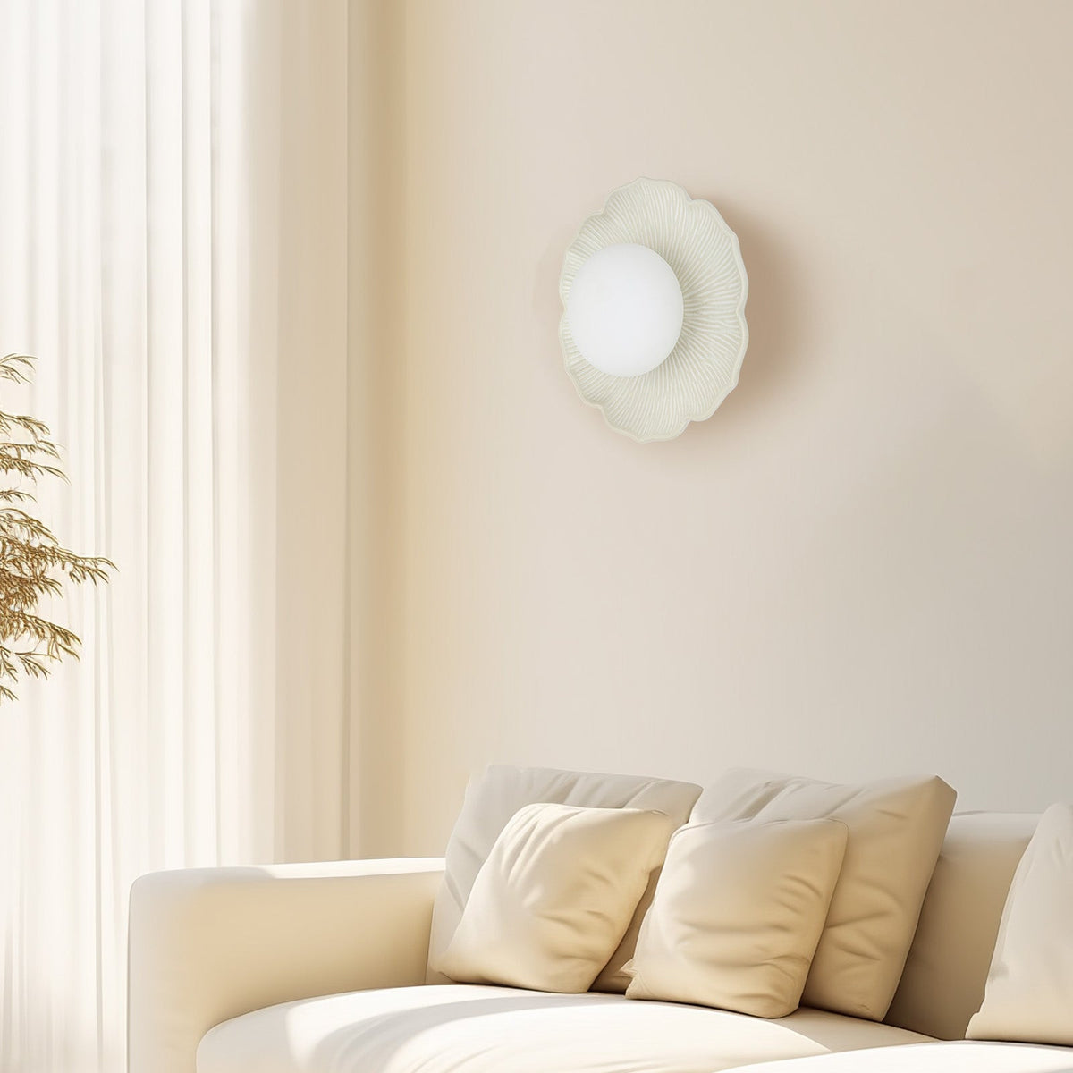 Retro Flower Petal Ceramic Wall Light