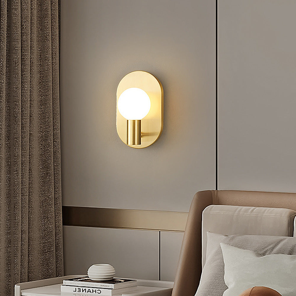 Scandinavian Simple Bedside Brass Wall Light