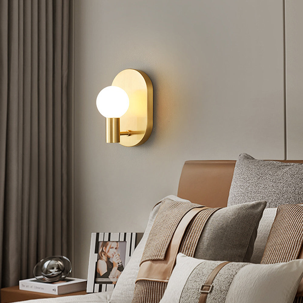 Scandinavian Simple Bedside Brass Wall Light