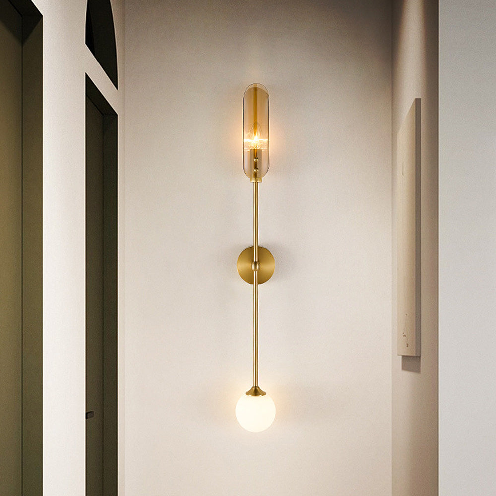 Modern Double Head Long Copper Wall Light