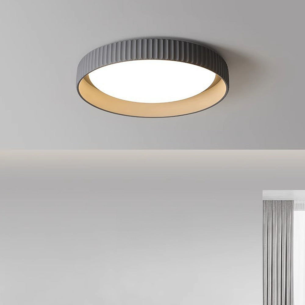 Industrial Cement Flush Mount Ceiling Light