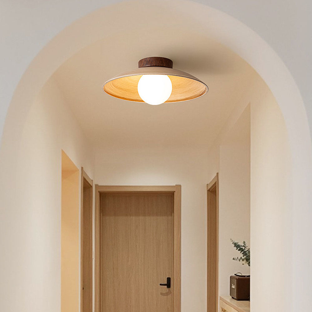 Retro Mini Wood Finish Hallway Ceiling Light