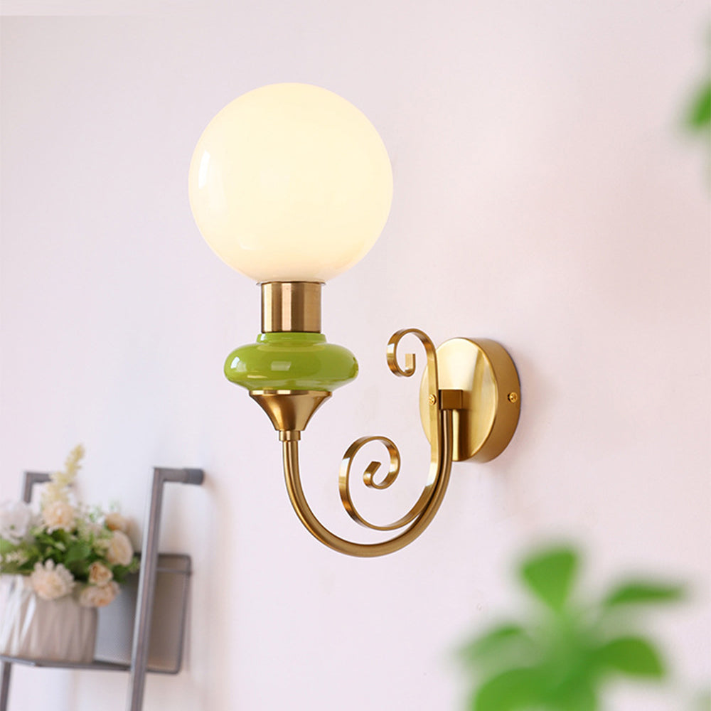 French Retro Glass 1-Light Wall Sconce Info