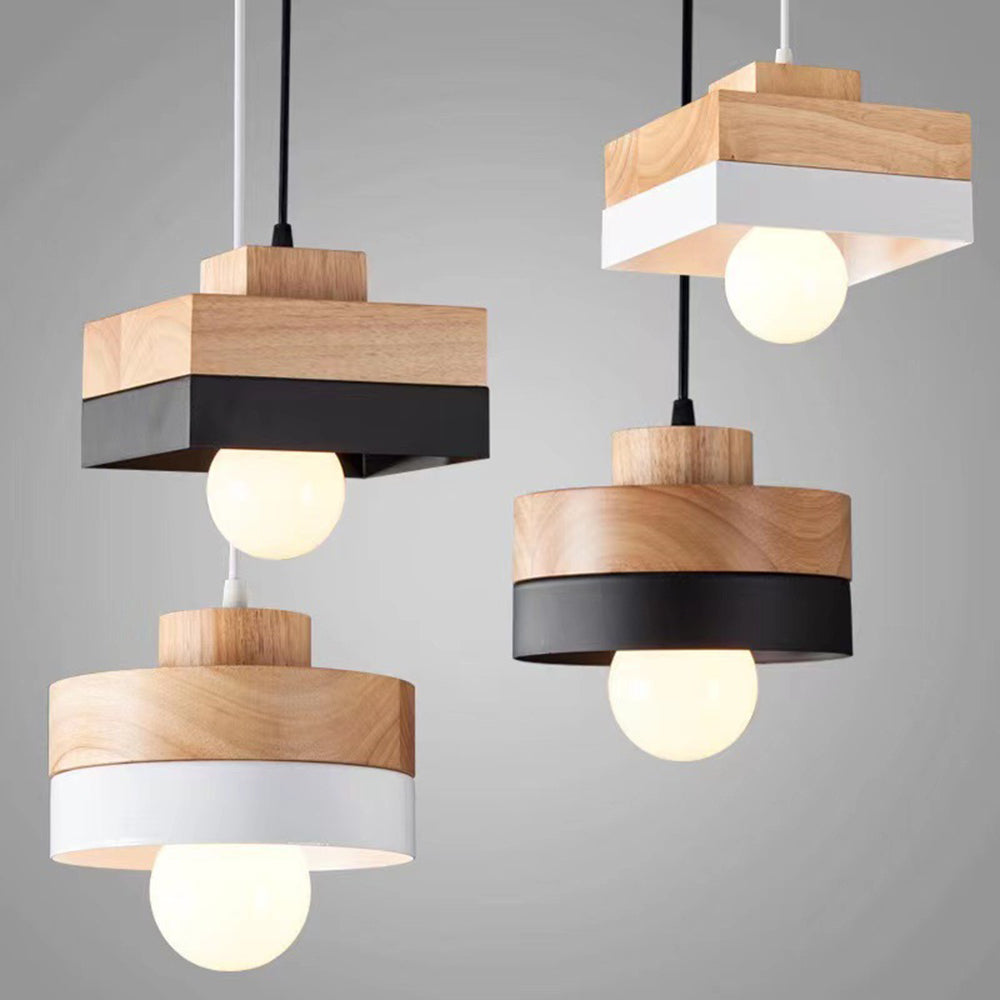 Industrial Wood Pendant Light