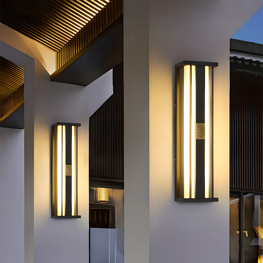 Modern Multifunctional Outdoor Black Waterproof LED Wall Light