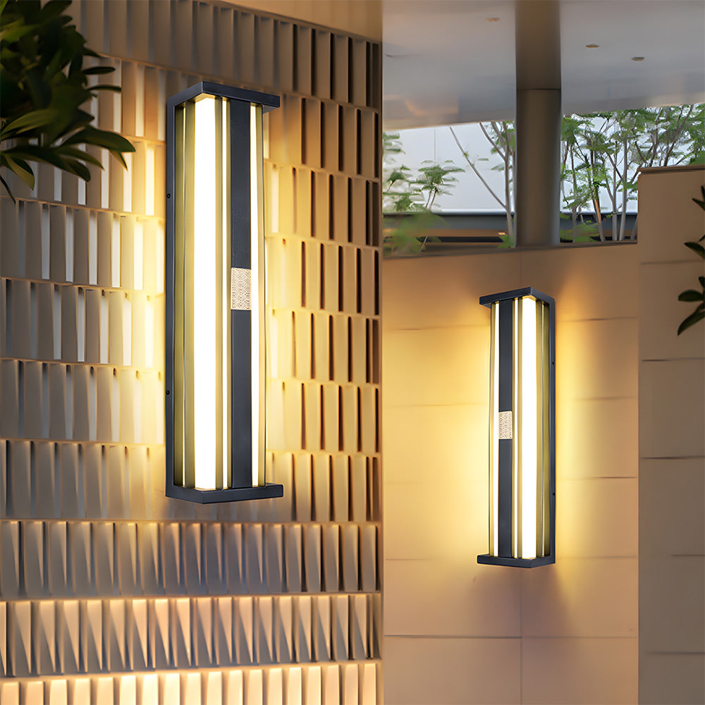 Modern Multifunctional Outdoor Black Waterproof LED Wall Light