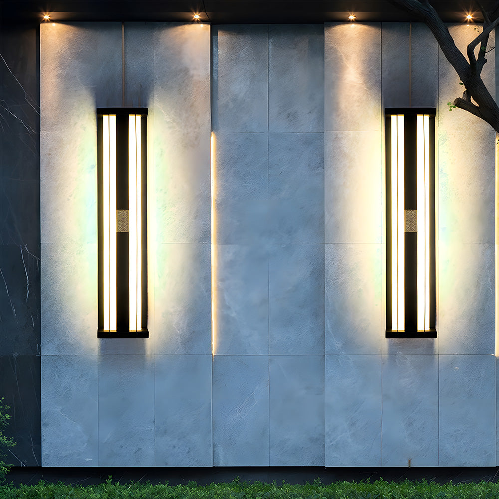 Modern Multifunctional Outdoor Black Waterproof LED Wall Light