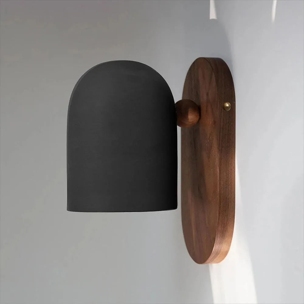 Nordic Walnut Zen Style Ball Wall Sconce