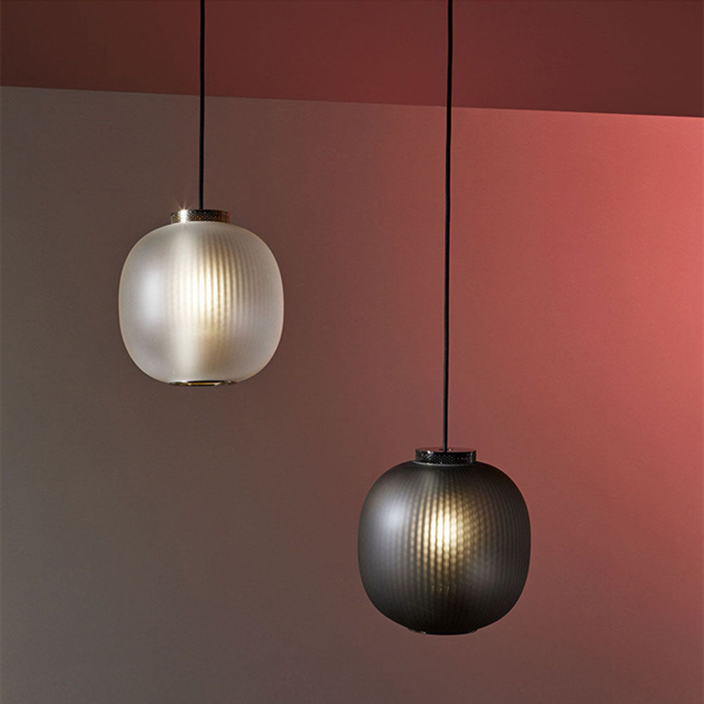 Retro Frosted Glass Lantern Pendant Light