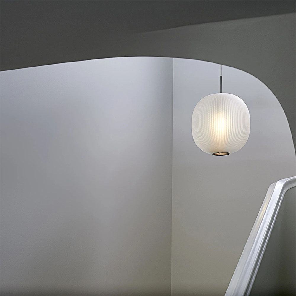Retro Frosted Glass Lantern Pendant Light