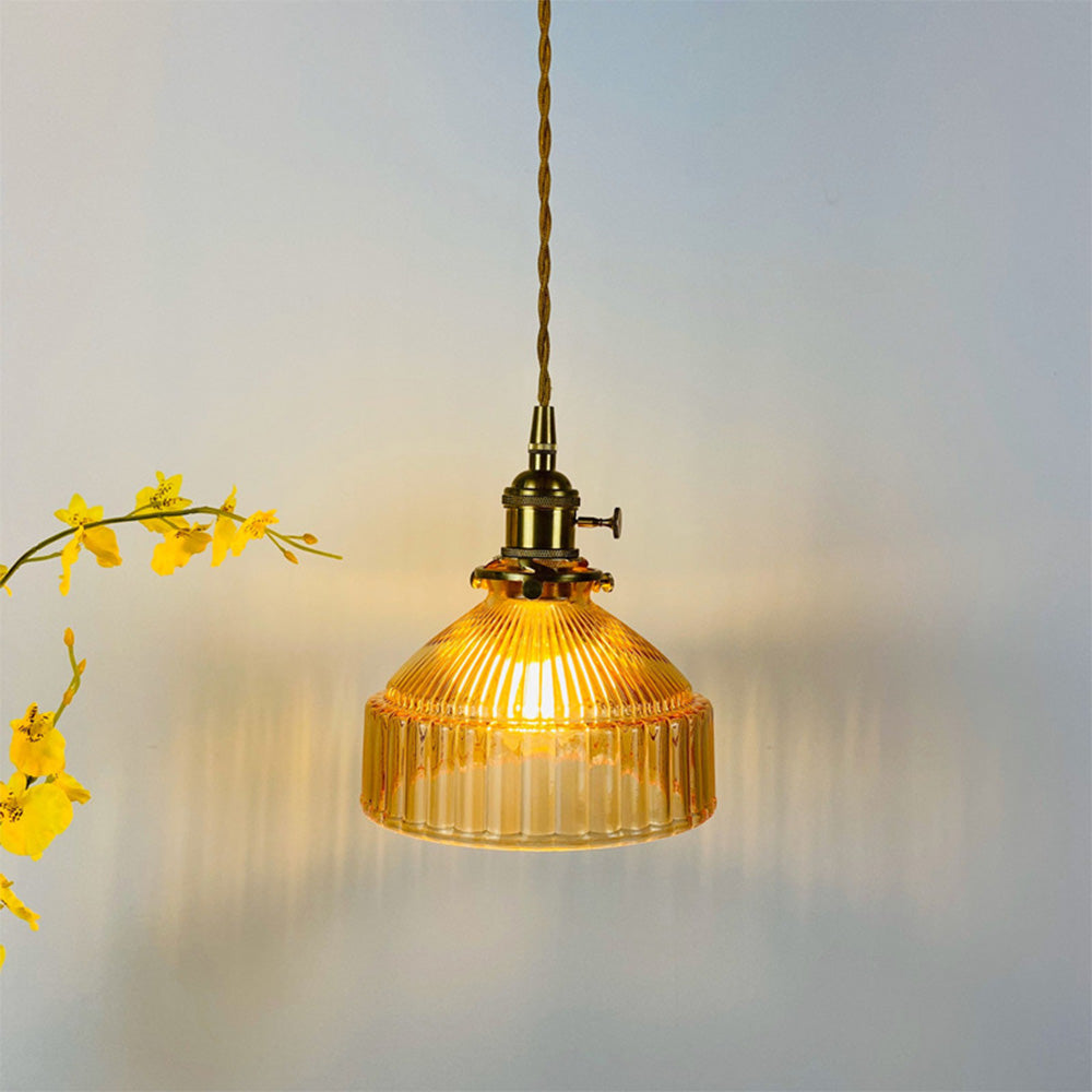 Vintage Retro Glass Shade Pendant Lamp