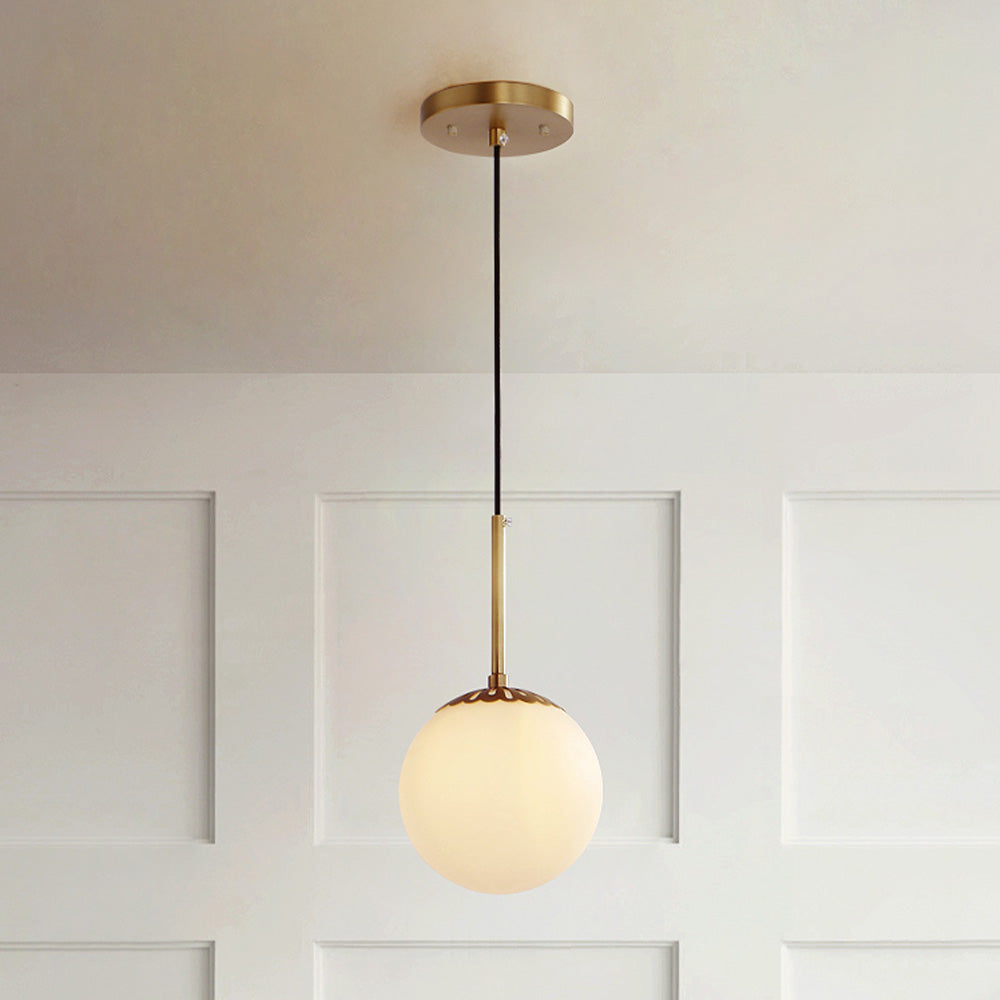 Retro Single Head Brass Simple Pendant Light