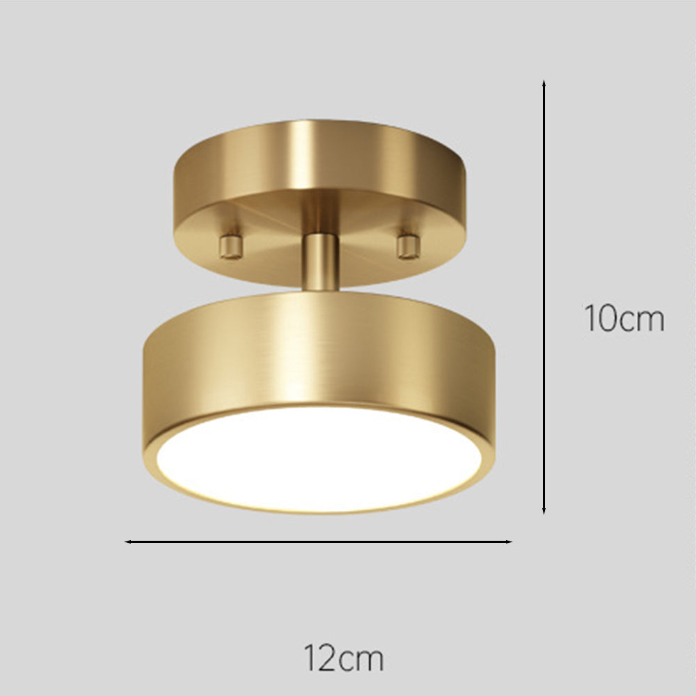 Simple Led Copper Semi Flush Mount Ceiling Light