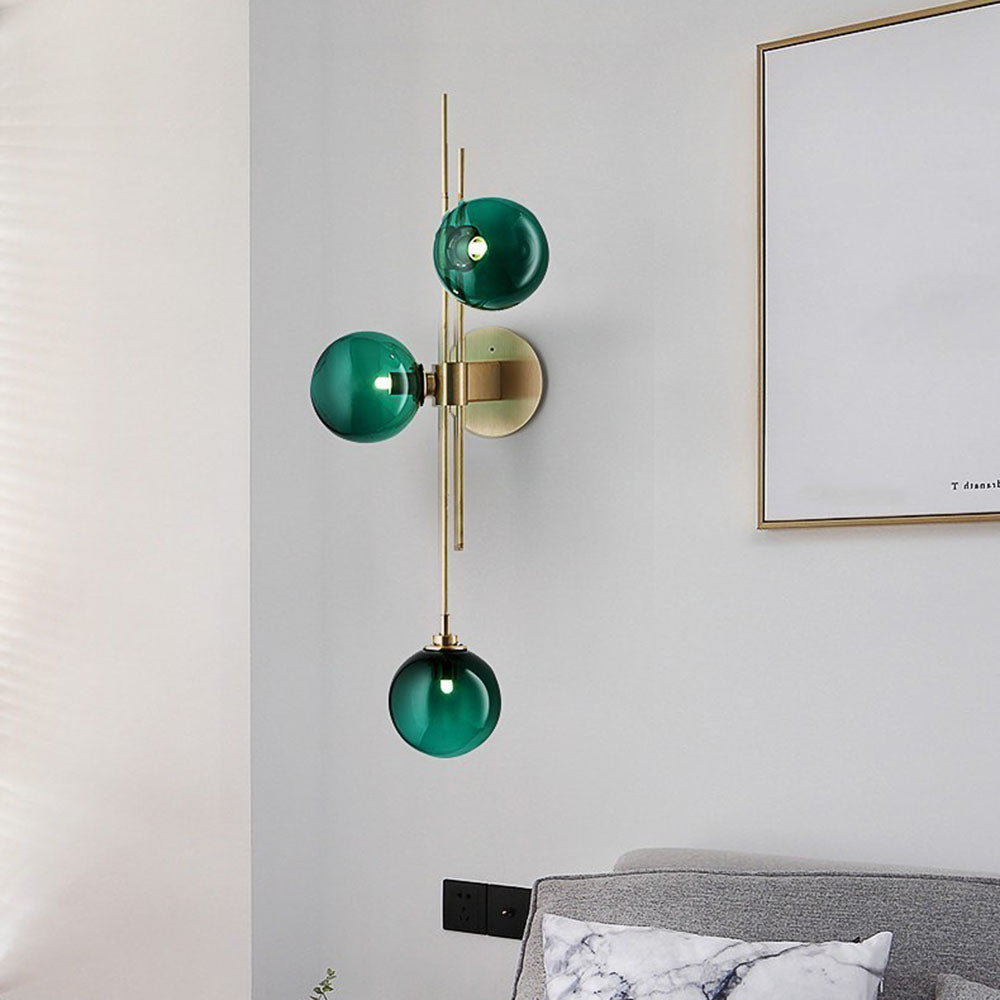 Vintage Ball 3 Heads Glass Wall Lamp