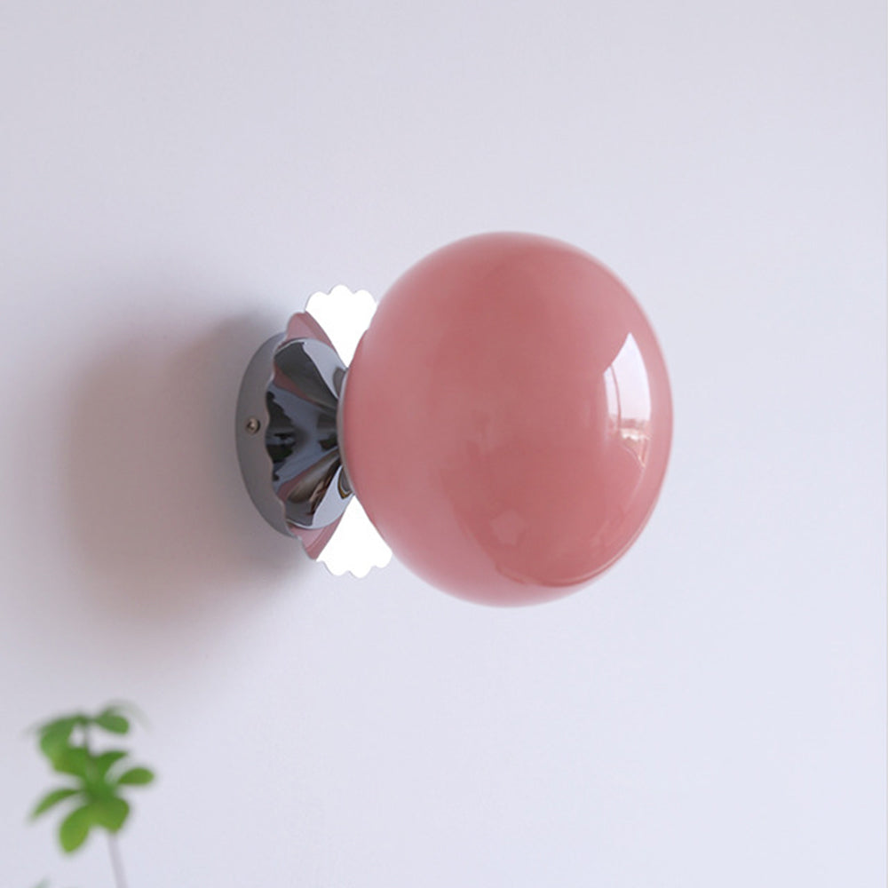 Vintage Glass Round Head Wall Sconce