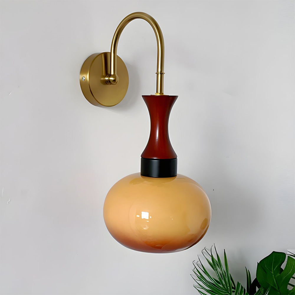 Retro Yellow Bowl Glass Simplicity Wall Light