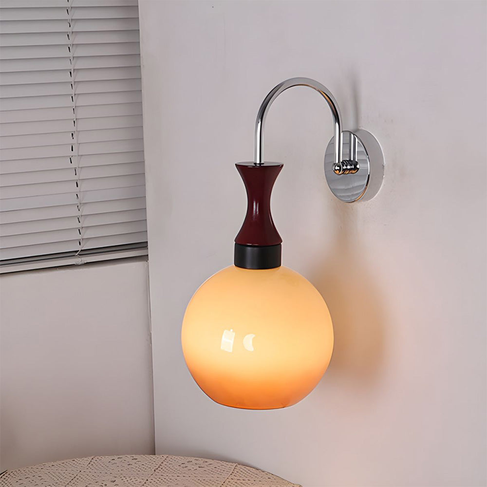 Retro Yellow Bowl Glass Simplicity Wall Light