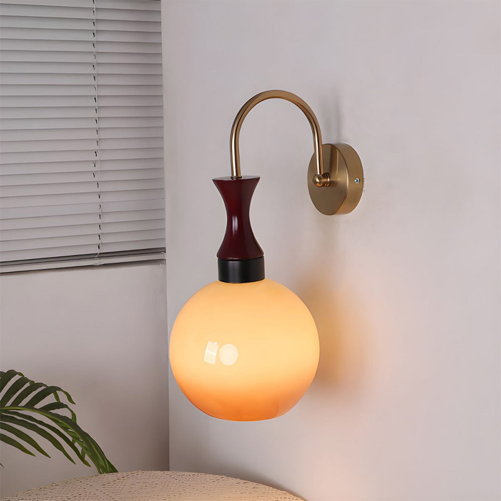 Retro Yellow Bowl Glass Simplicity Wall Light