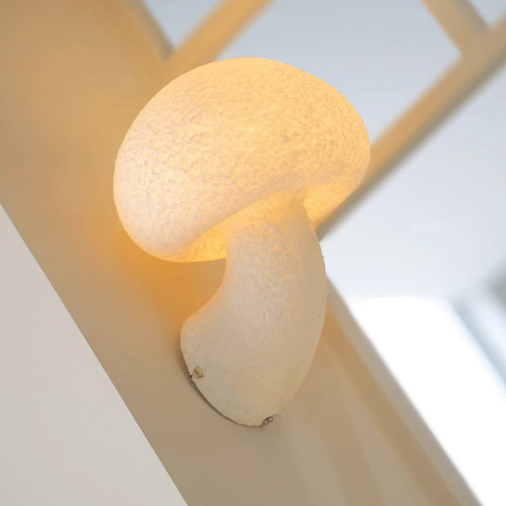 French Creative Cream Mushroom Wall Light