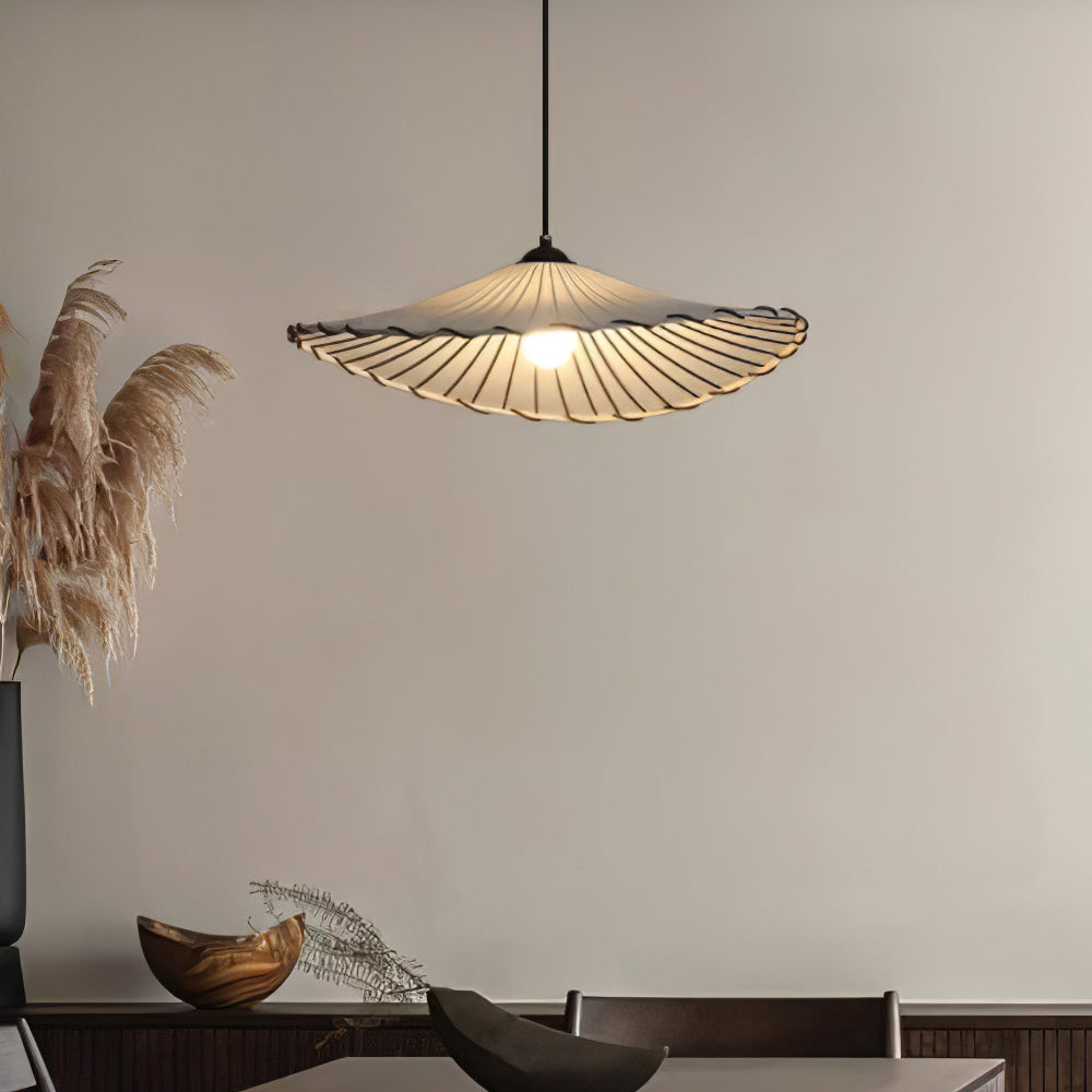 Vintage Lotus Leaf Fabric Pendant Light