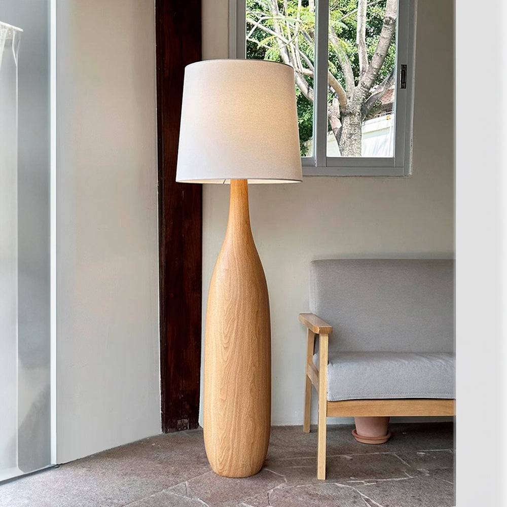 Retro Solid Wood Floor Lamp