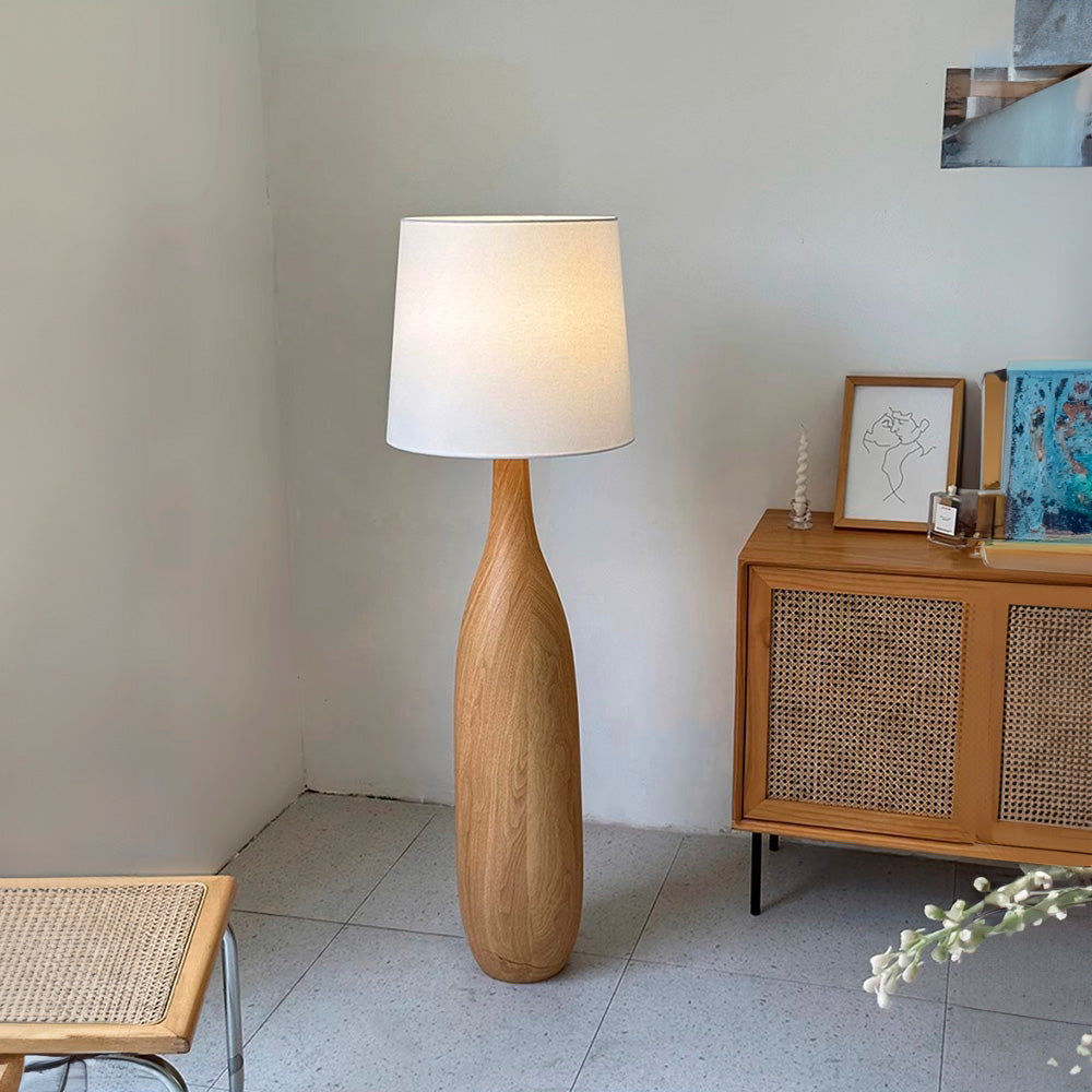 Retro Solid Wood Floor Lamp