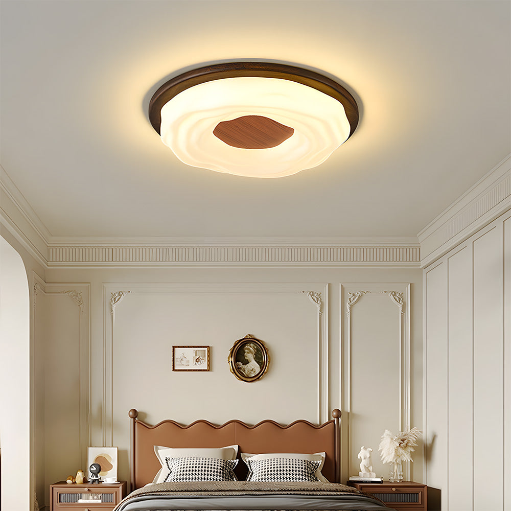 Led ceiling light for bedroom-simple, walnut metal | Lampsmodern US